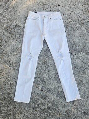 Abercrombie & Fitch Women Jeans White Denim Athletic Skinny Stretch Size 28W 30L